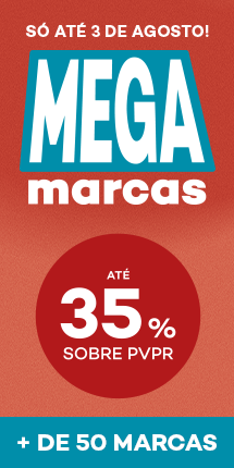 Mega Marcas - mais de 50 marcas com destaque promocional de at&eacute; 35% sobre pre&ccedil;o de Venda ao P&uacute;blico Recomendado - s&oacute; at&eacute; 3 de agosto